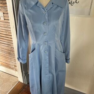 Collectif Zara Swing Coat in Baby Blue